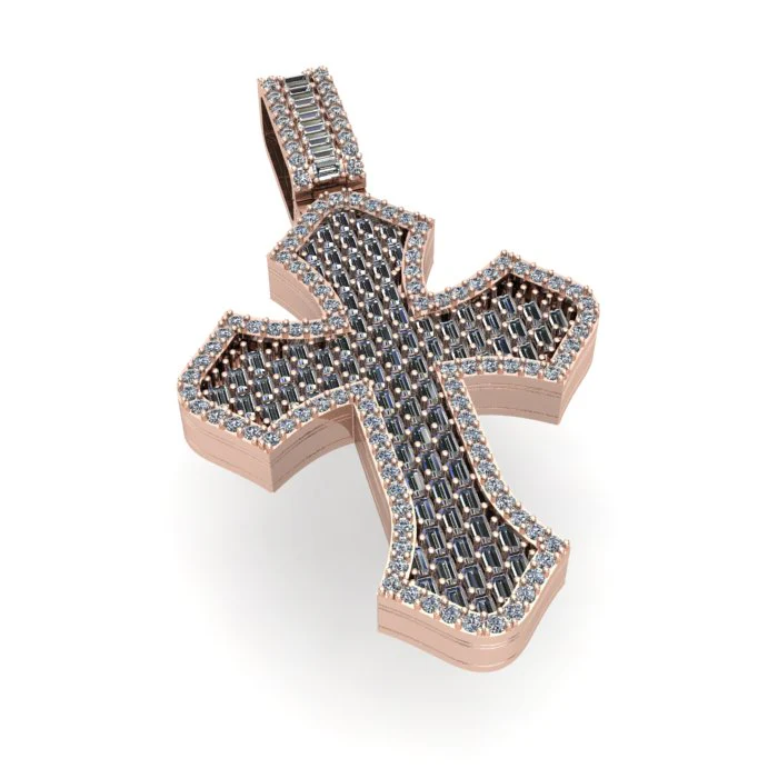 Baguette Cross Pendant - Image 3