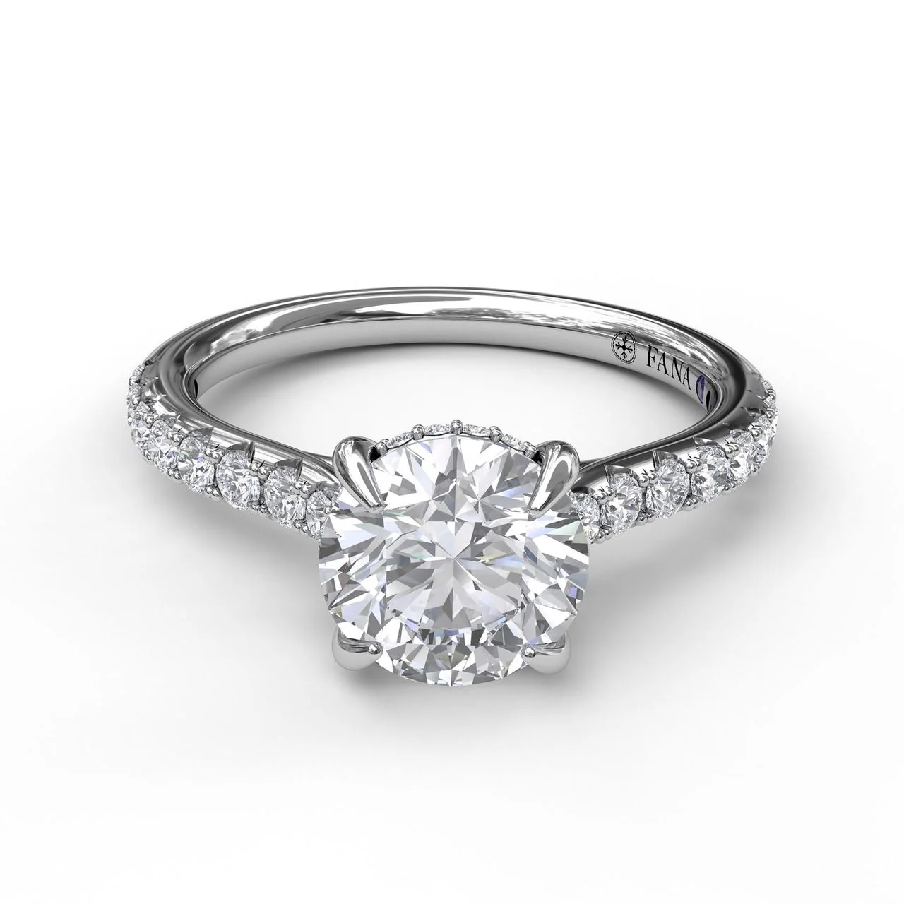 Classic Round Cut Solitaire With Hidden Halo - Image 3