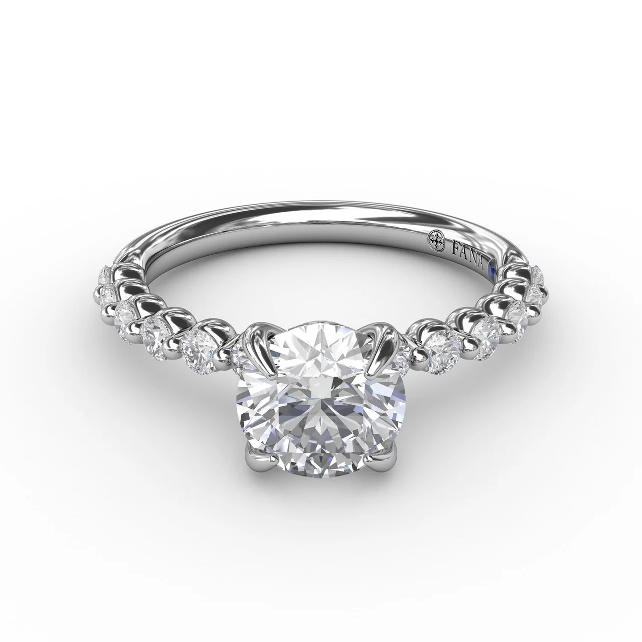 Contemporary Round Diamond Solitaire Engagement Ring - Image 3