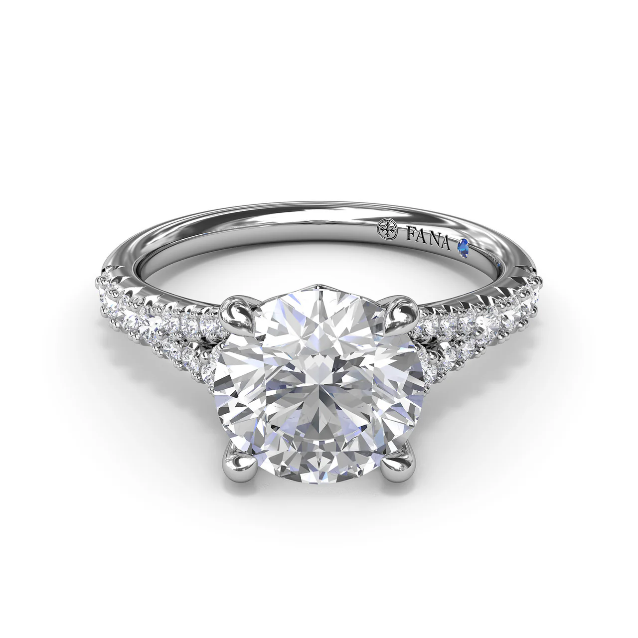 Diamond Split Shank Engagement Ring - Image 3