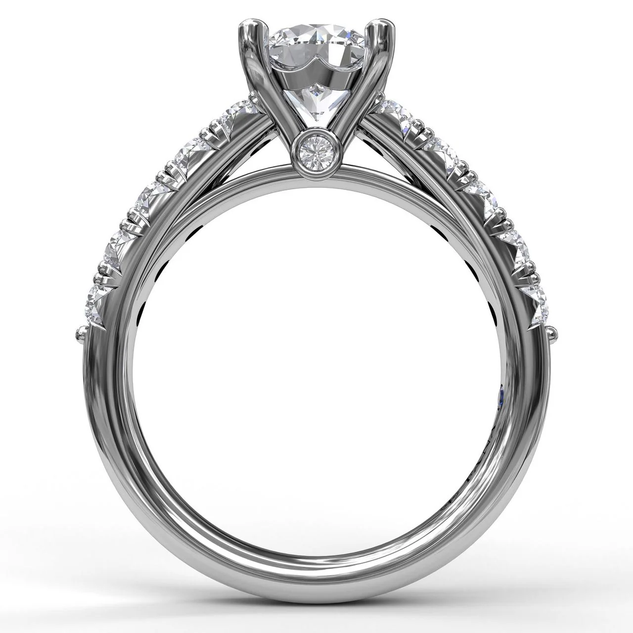Handset French Pave Diamond Engagement Ring - Image 3