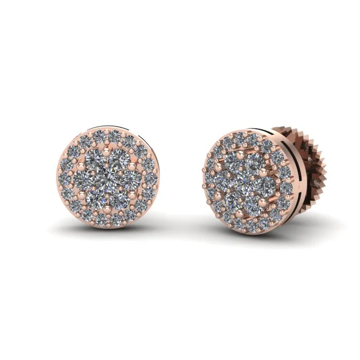 Round Halo Earrings - Image 3