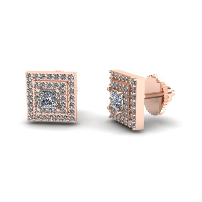 Square Halo Earrings - Image 3